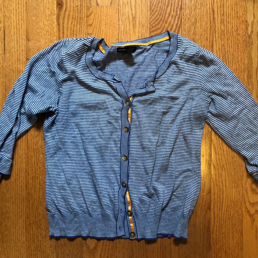 New York & Company Stripe Cardigan